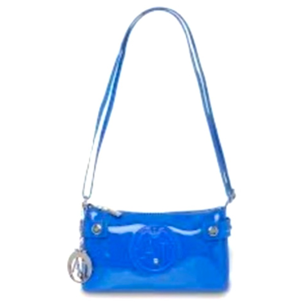 AJ ARMANI JEANS 💙 BLUE PATENT 💙 SHOULDER/CROSSBODY BAG 🌟EUC🌟